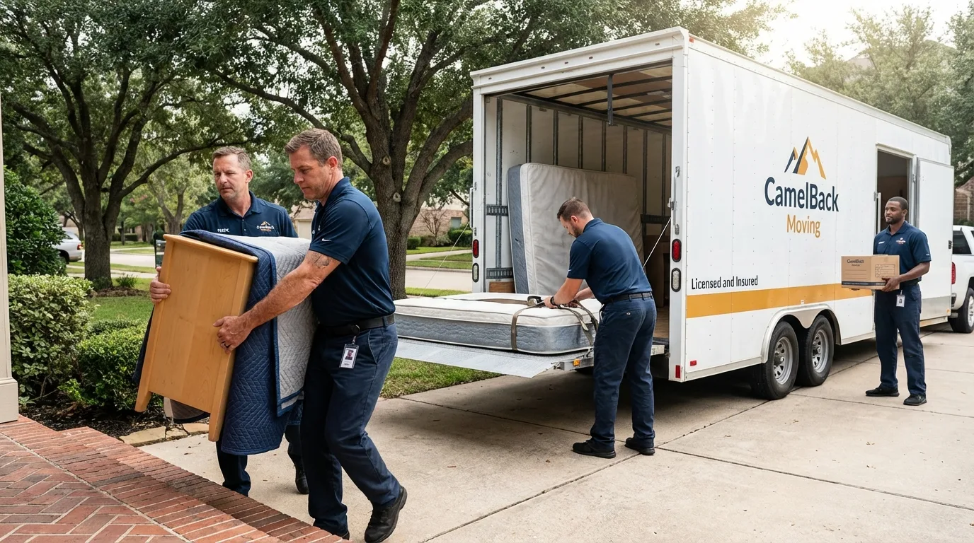 Crew loading residential truck for cross-state move from Merchantville, NJ