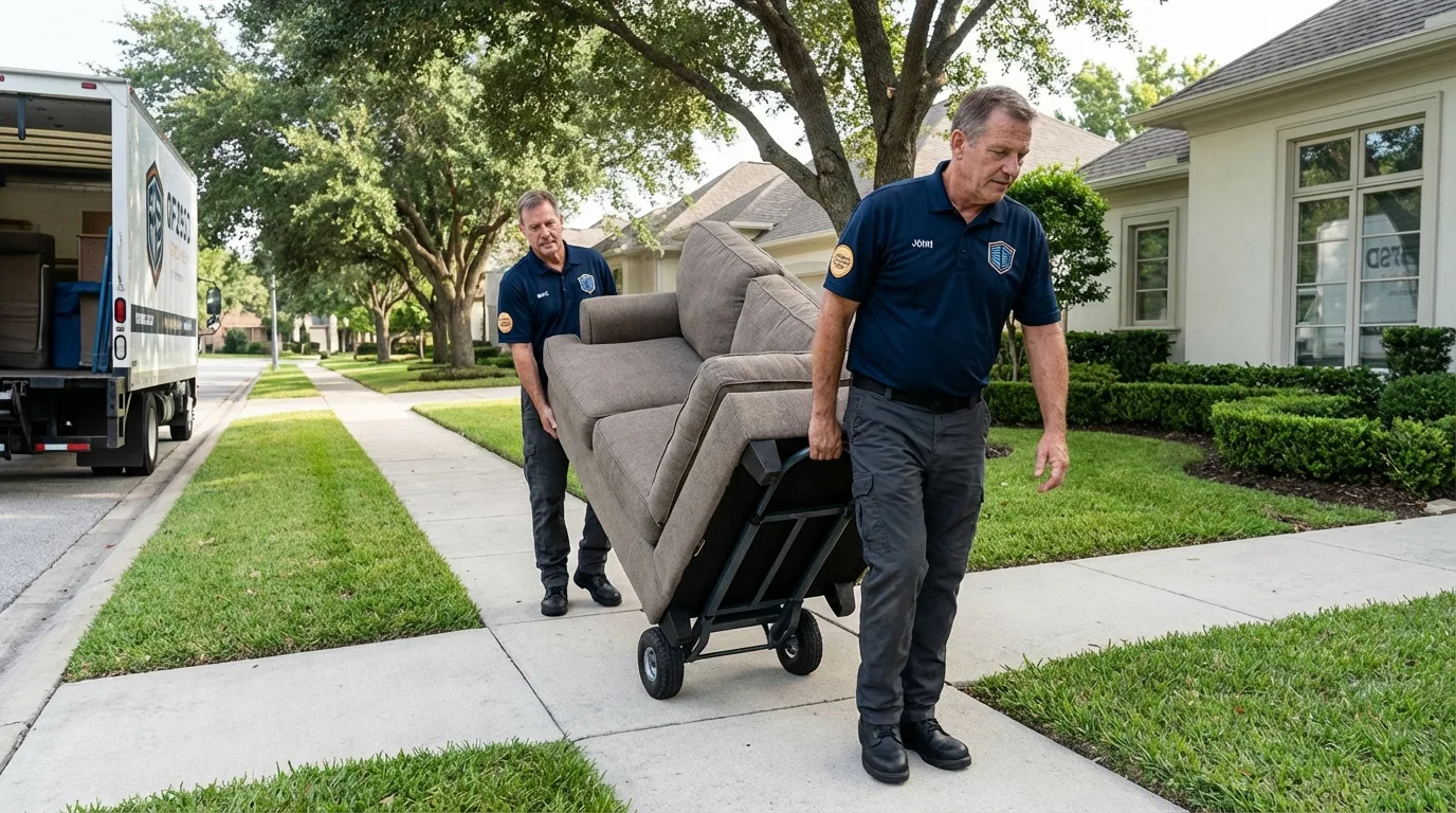 Local residential moving crew loading furniture in Merchantville, NJ