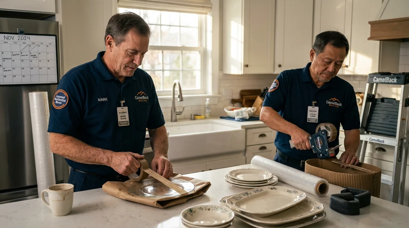 Professional crew packing kitchen dishware in Merchantville, NJ